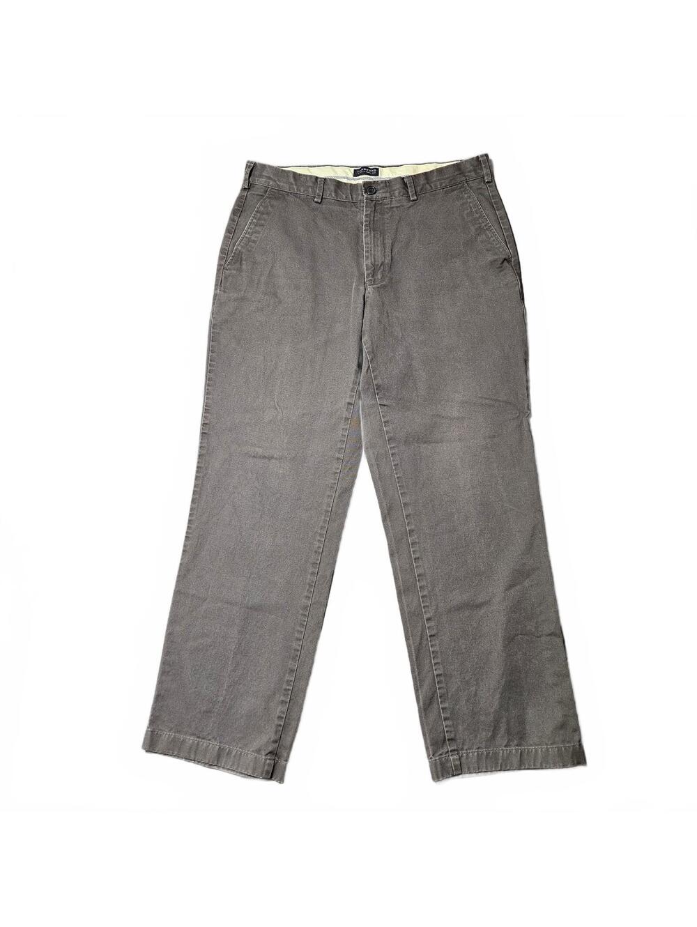 Lands End Mens Black Gray Khaki Pants Size 34 x 28 Inseam Comfortable Casual